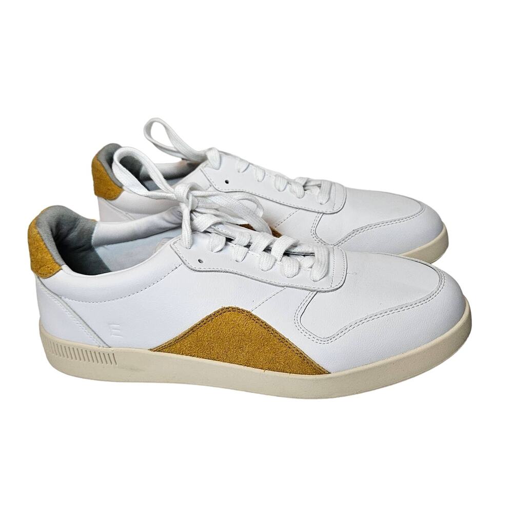 Everlane The ReLeather® Court Sneaker White‎ Mustard Men's 7.5 Women's 9.5